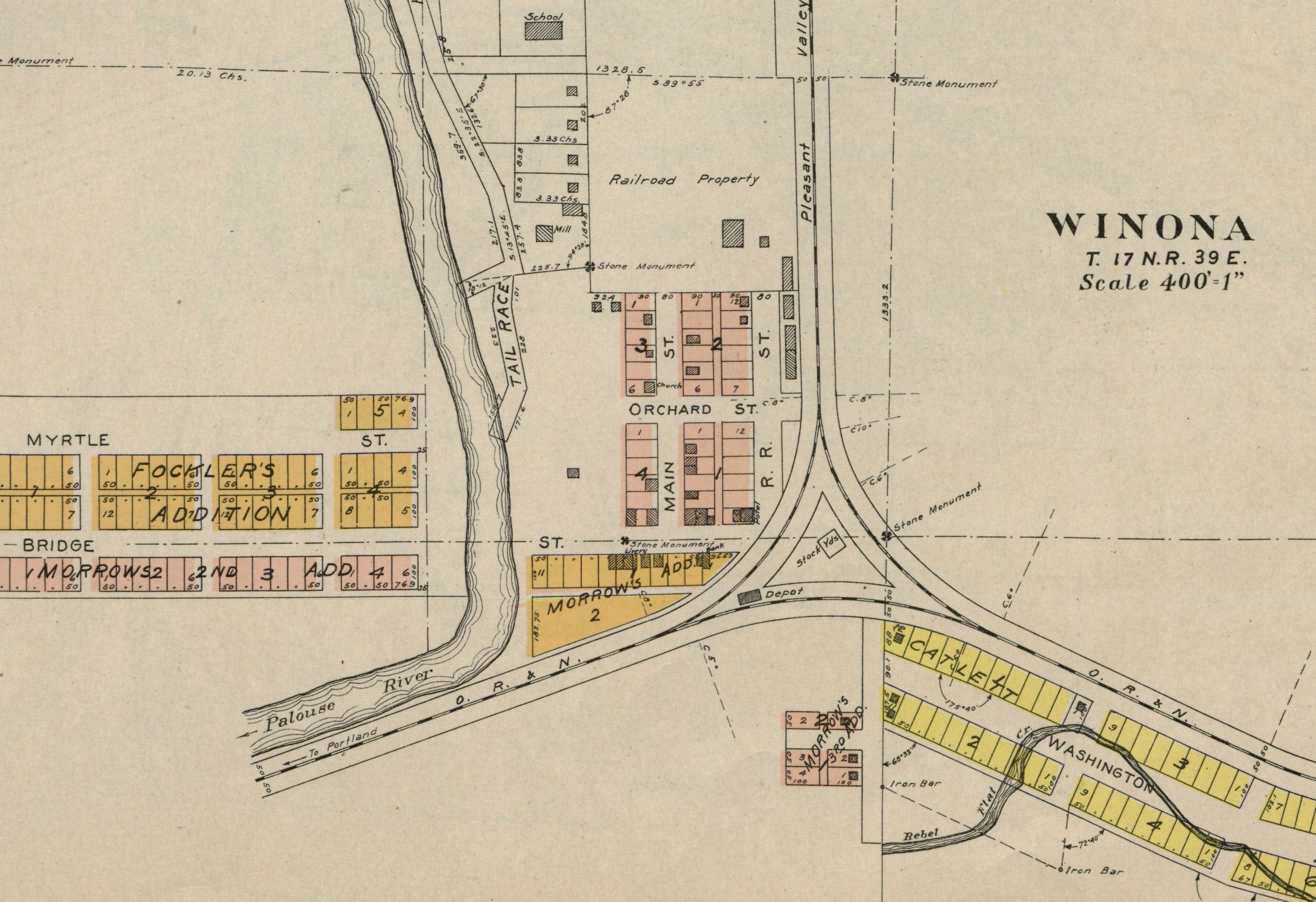 Plat of Winona in 1910.